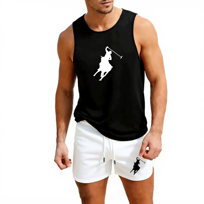 Mens Fashion Summer - Europäisches Herren-Sommer-Set aus Weste und Shorts,