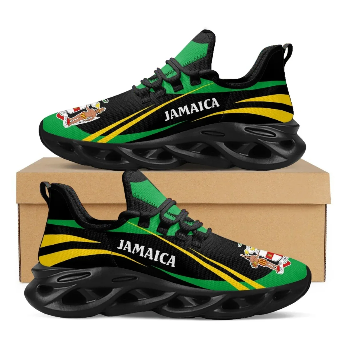 Mens Fashion Trainers - Jamaika Flagge Drucken Schuhe Männer Turnschuhe