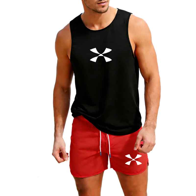 Mens Fashion Summer - Outdoor-Jogging-Sportbekleidung für Herren, Weste + Shorts,