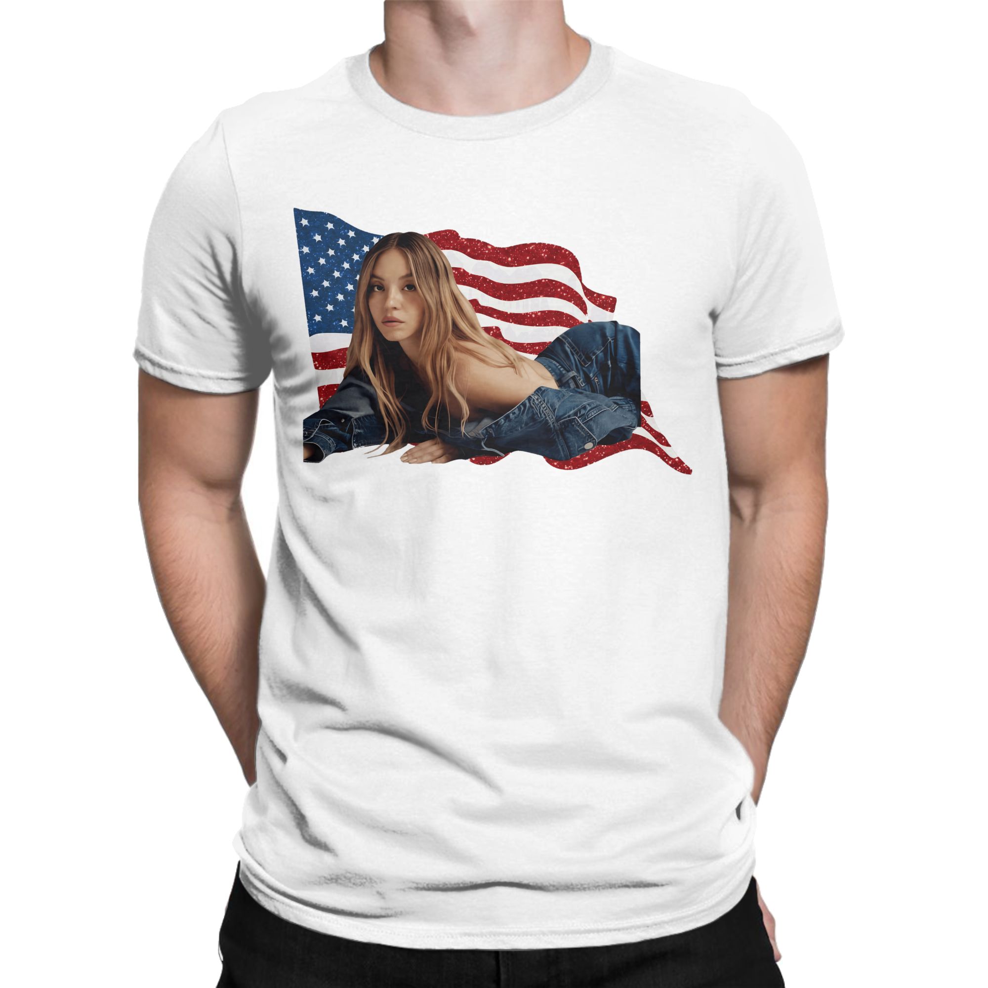 Men'S Fashion Sydney - Sydney Sweeney Baumwolle T Shirt Mann