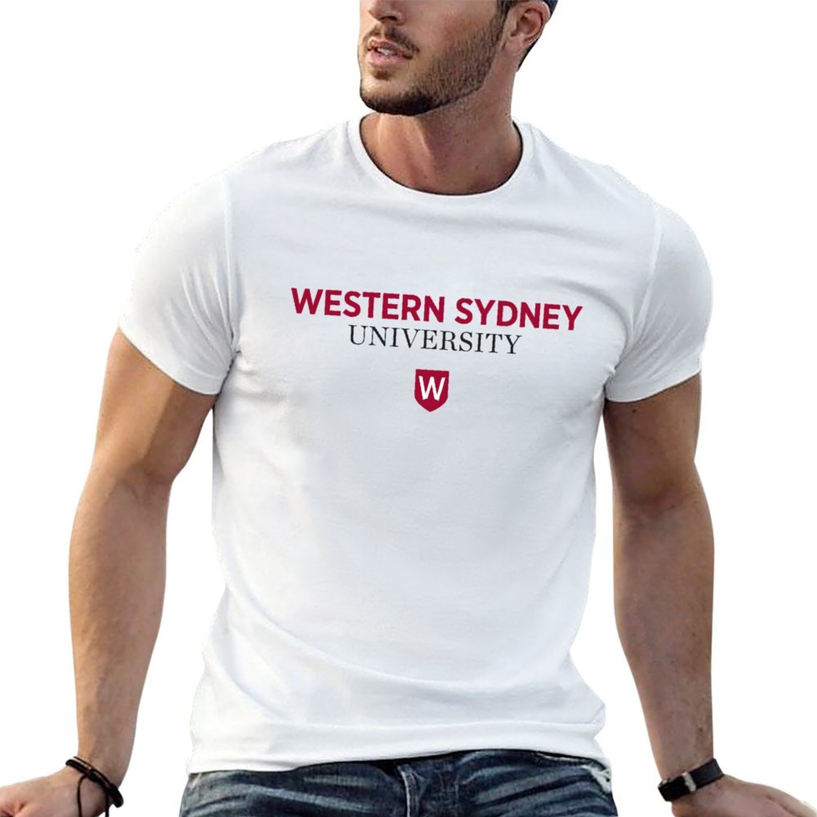 Men'S Fashion Sydney - Western Sydney University T-Shirt, koreanische Mode-T-Shirts,