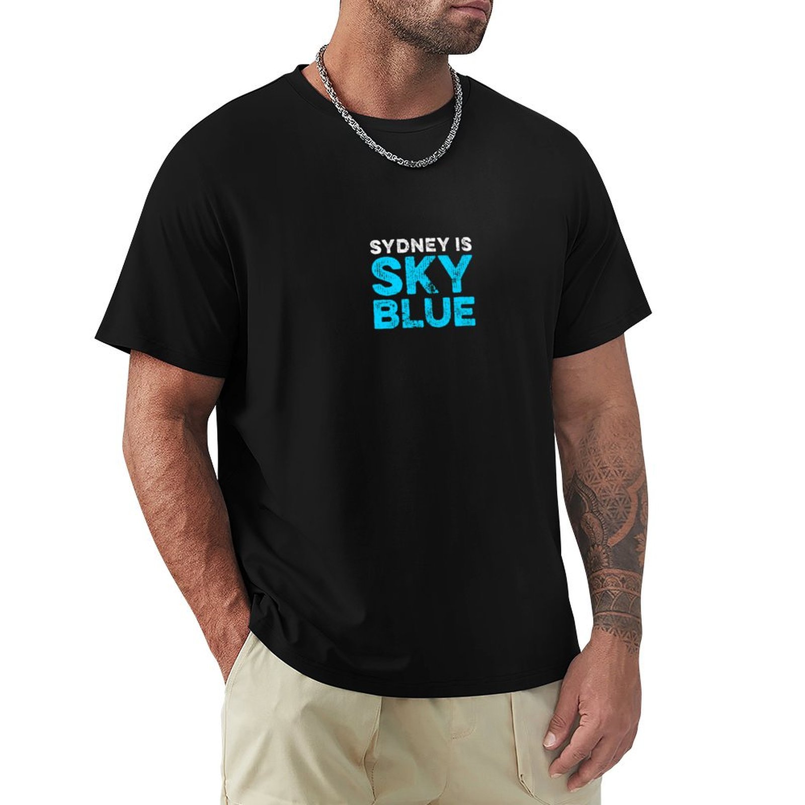 Men'S Fashion Sydney - Sydney ist ein himmelblaues T-Shirt, Sommermode,