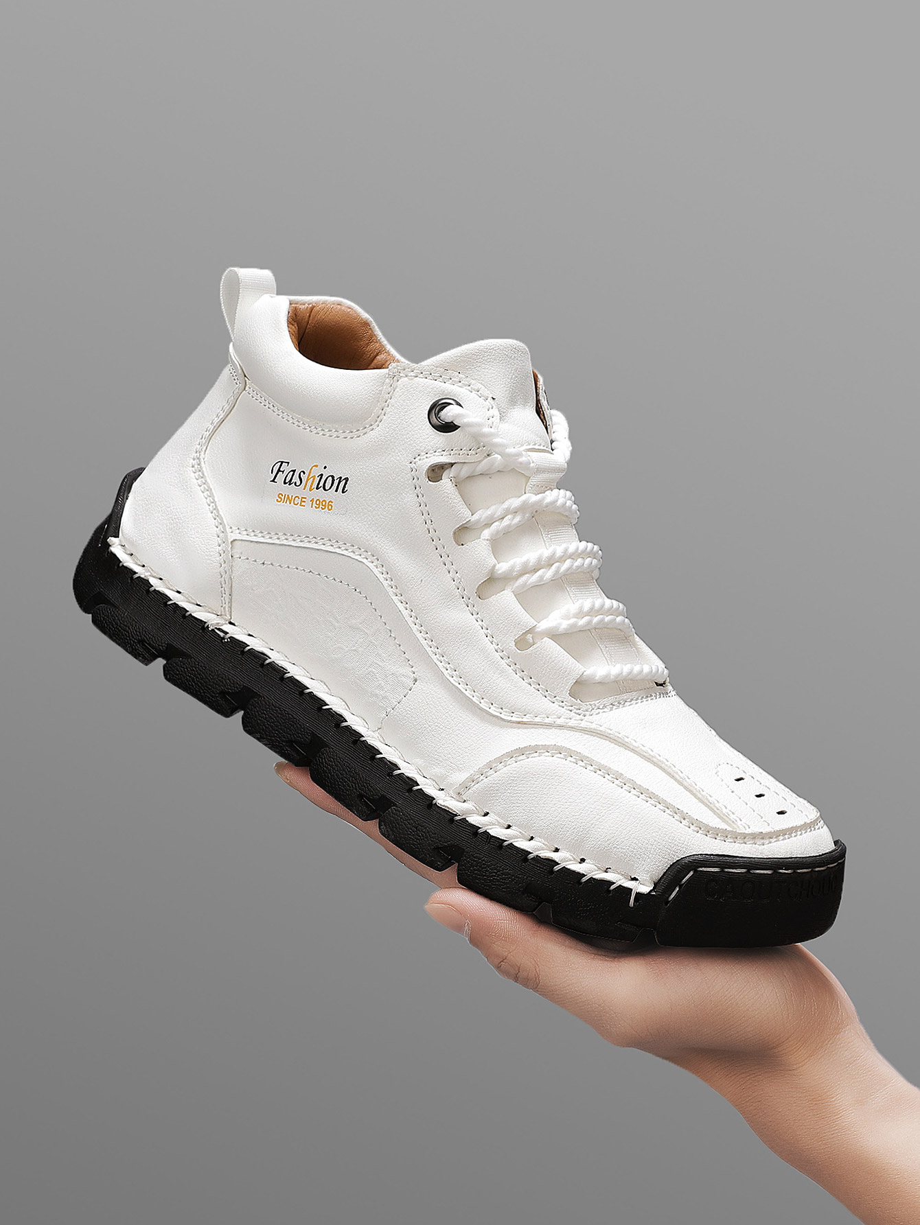 Men'S Fashion Videos - Handgefertigte Mid-Top-Freizeitschuhe für Herren, modische Schnürsneaker