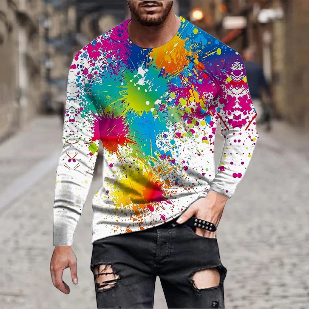 Herren Regenbogen-Farbspritzer – Men'S Fashion T Shirts Bewertung und Preis