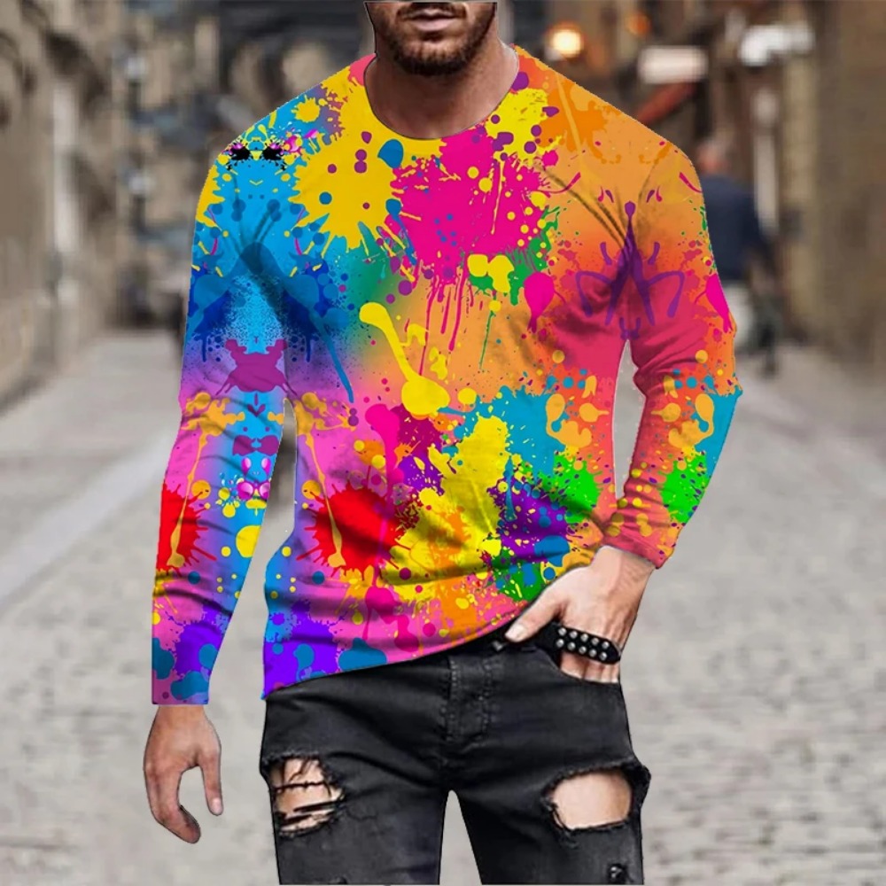 Herren Regenbogen-Farbspritzer – Men'S Fashion T Shirts Bewertung und Preis