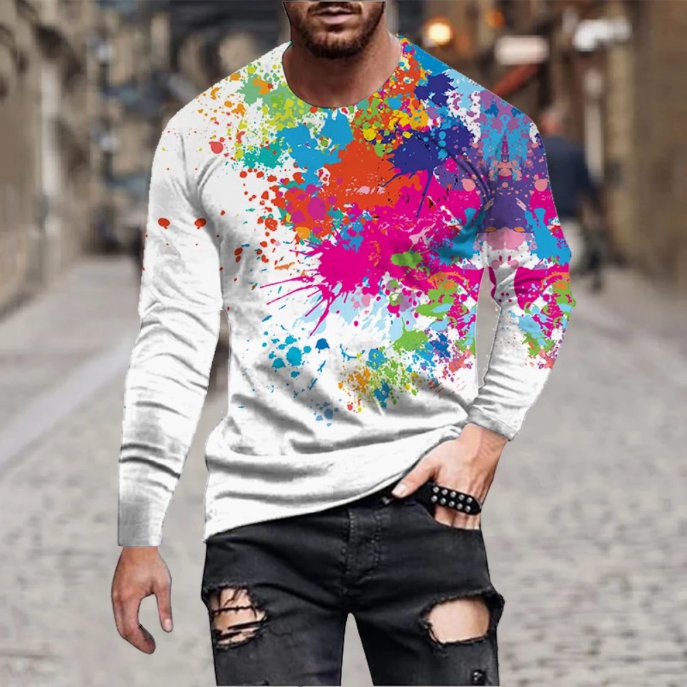Herren Regenbogen-Farbspritzer – Men'S Fashion T Shirts Bewertung und Preis