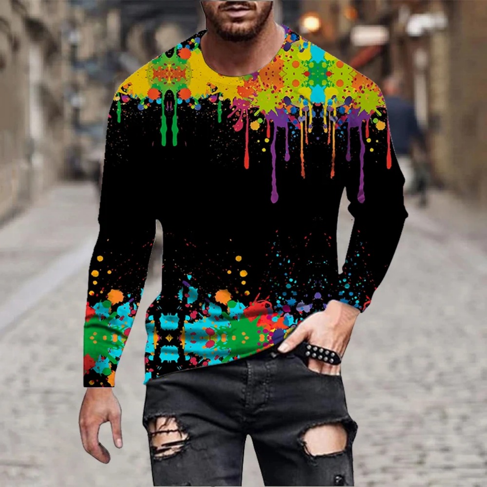Herren Regenbogen-Farbspritzer – Men'S Fashion T Shirts Bewertung und Preis