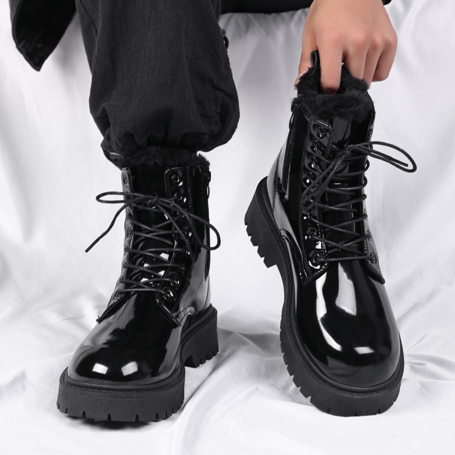 Warme Plüsch-High-Top-Stiefel  – Men'S Fashion News Bewertung und Preis