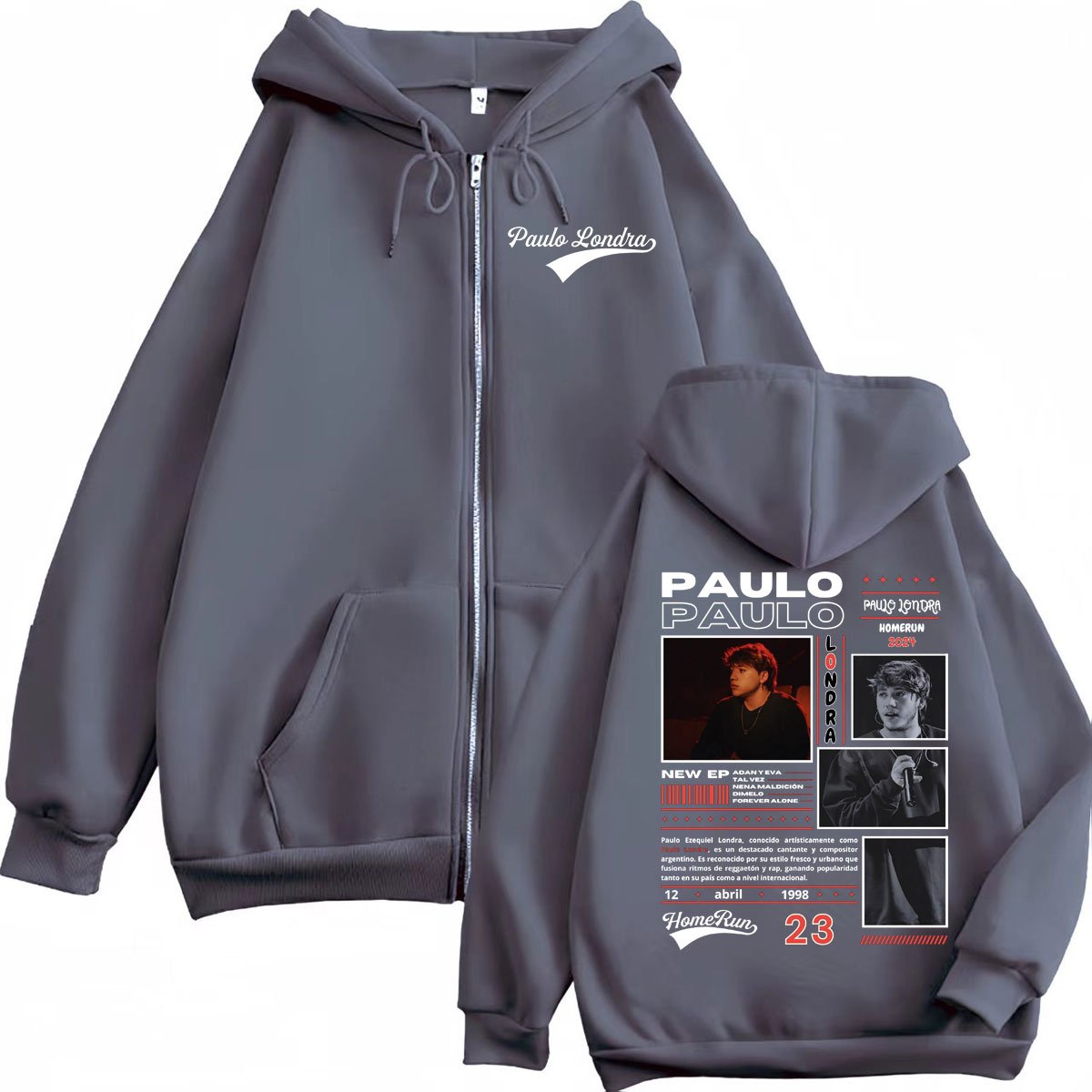 Rapper Paulo Londra Homerun Al – Mens Fashion Zip Up Hoodies Bewertung und Preis