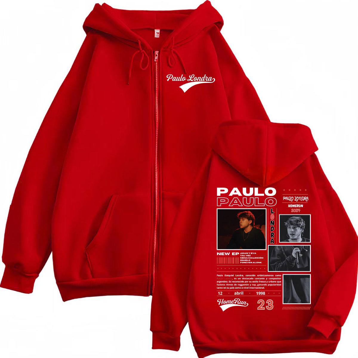 Rapper Paulo Londra Homerun Al – Mens Fashion Zip Up Hoodies Bewertung und Preis