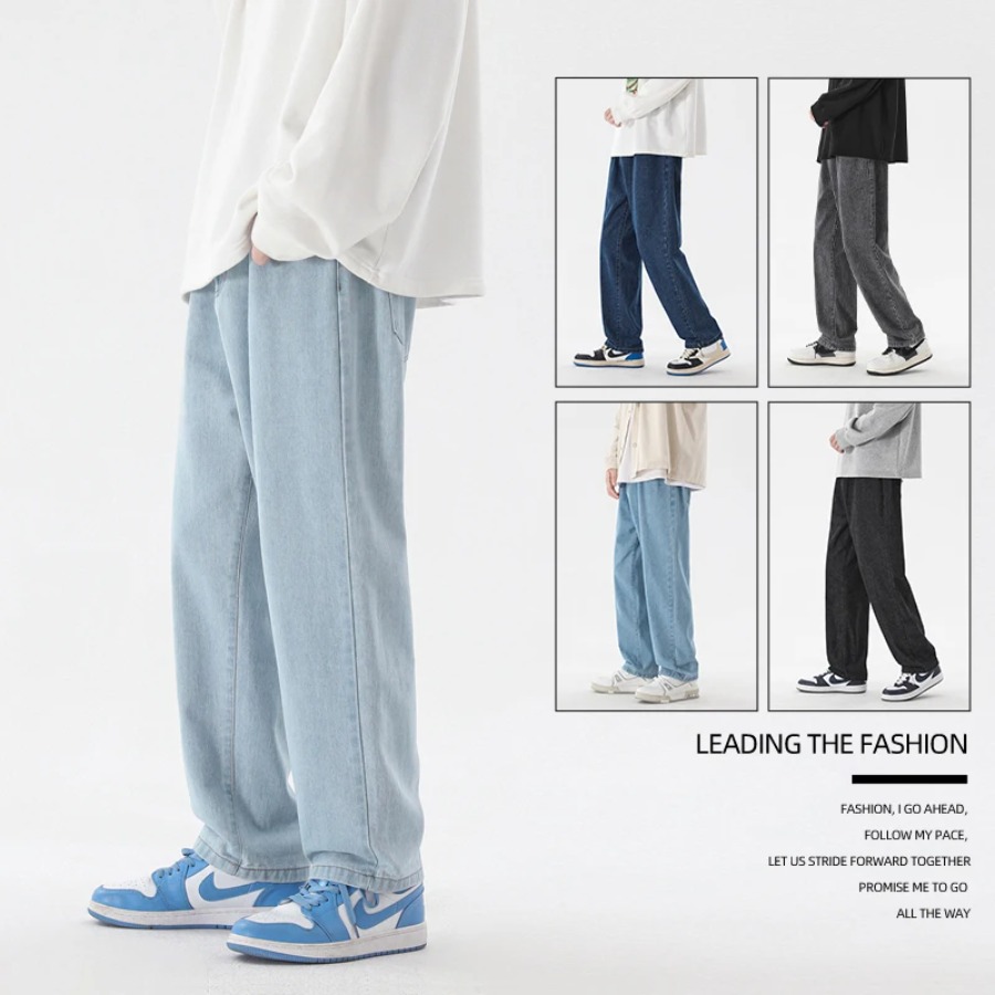 2026 Neue Koreanische Mode Her – Men'S Fashion Grey Jeans Bewertung und Preis
