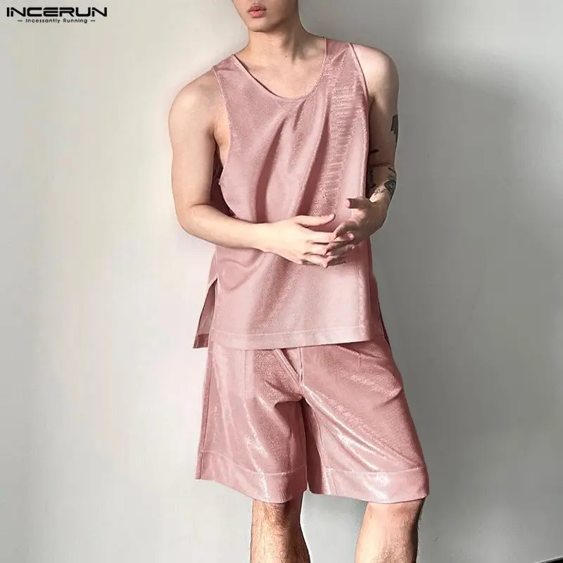 INCERUN Herren-Sets, glänzend, – Mens Fashion Summer Bewertung und Preis