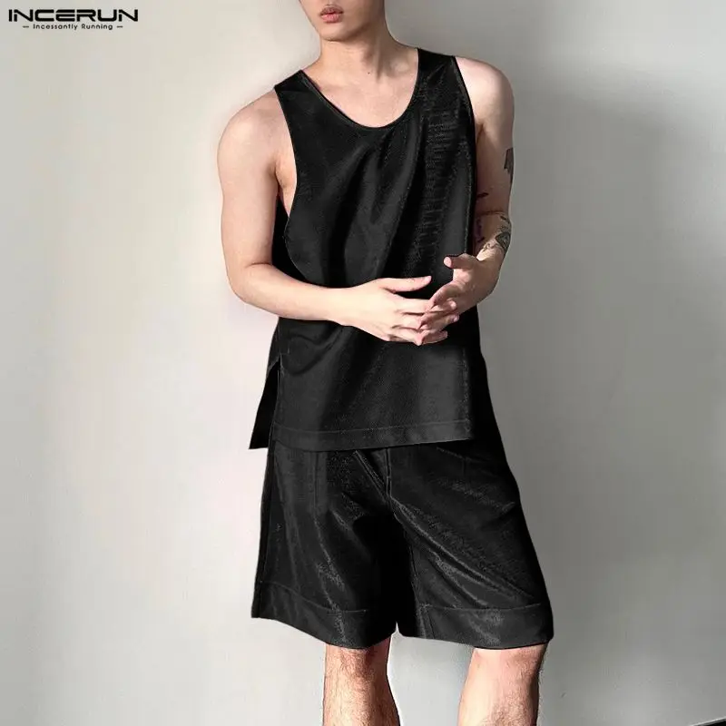 INCERUN Herren-Sets, glänzend, – Mens Fashion Summer Bewertung und Preis