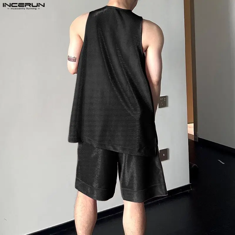 INCERUN Herren-Sets, glänzend, – Mens Fashion Summer Bewertung und Preis