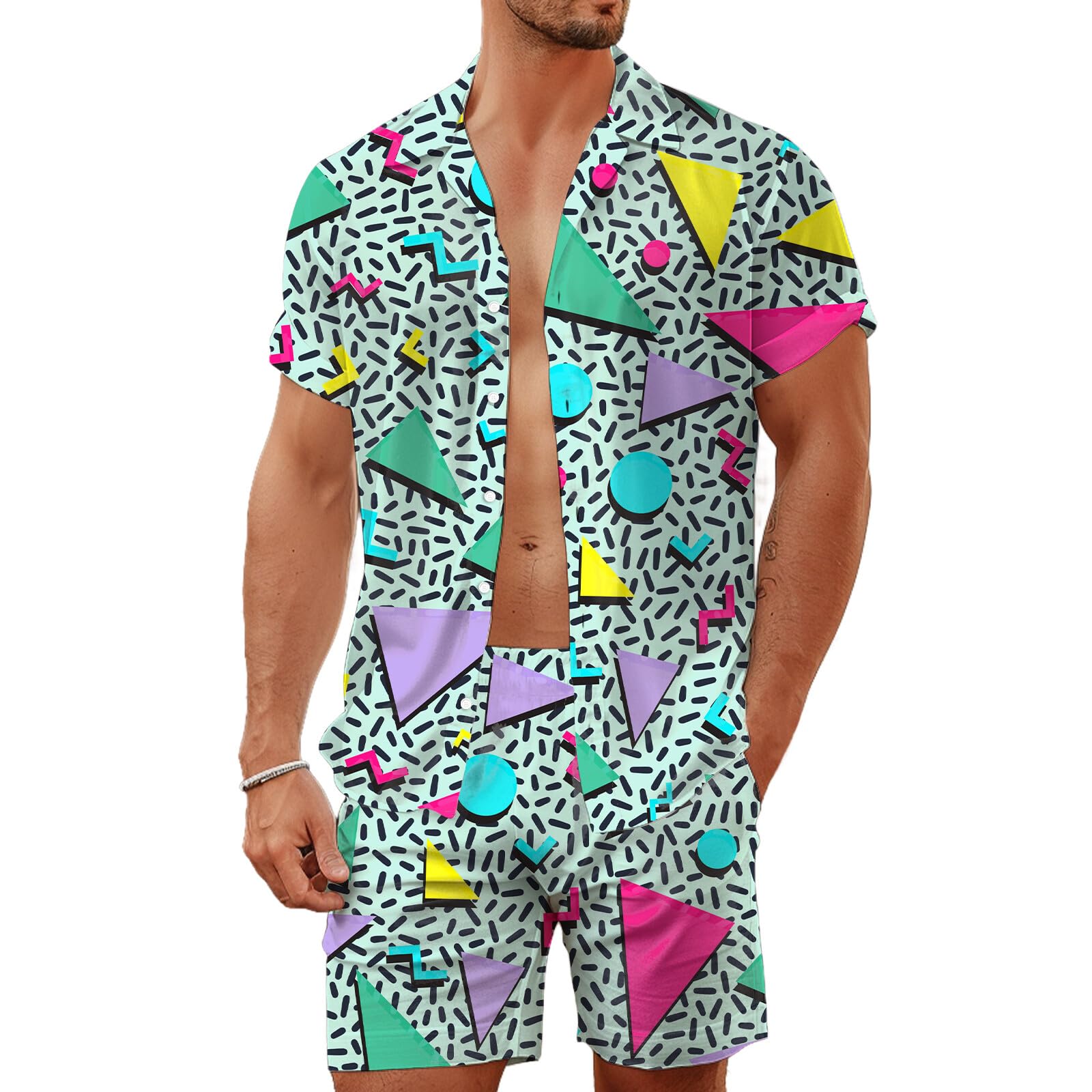 Sommer Unregelmäßiger Geometri – Men'S Fashion Videos Bewertung und Preis