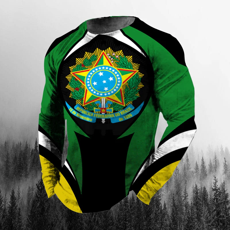 Vintage Brasilien-Flagge 3D-Dr – Men'S Fashion T Shirts Bewertung und Preis