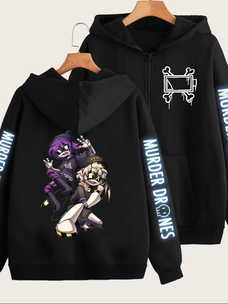 Murder Drones Grafik-Reißversc – Mens Fashion Zip Up Hoodies Bewertung und Preis