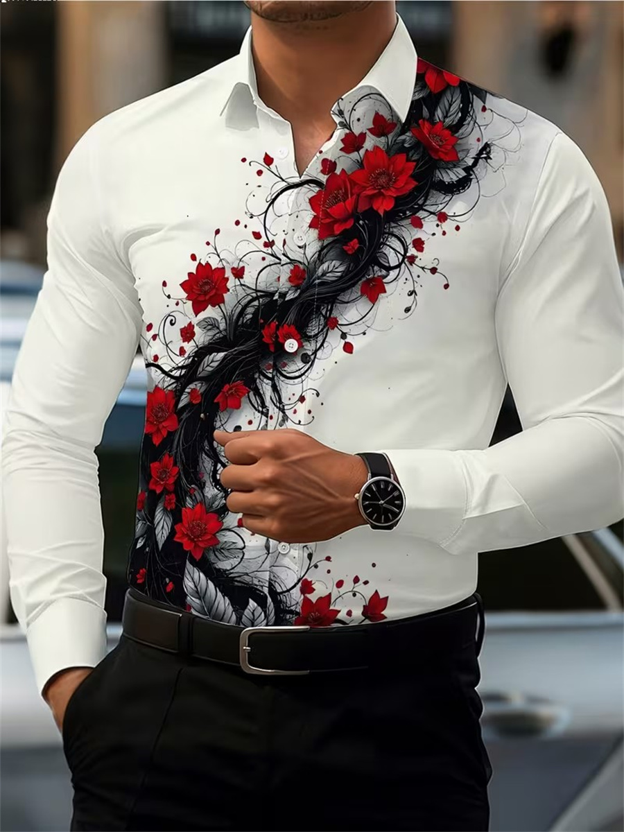 Herren Langarmhemd mit rotem R – Mens Fashion Clothes Bewertung und Preis