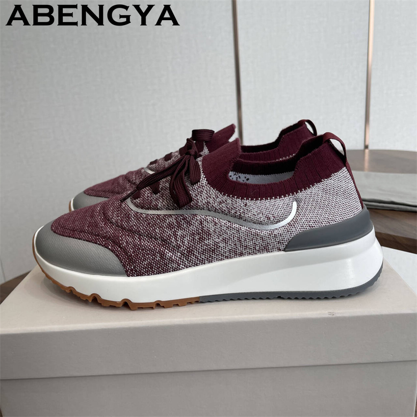 Neue mehrfarbige gestrickte Lo – Mens Fashion Trainers Bewertung und Preis